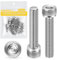 Tornillo DIN 912 Tornillo cabeza cilíndrica BTR(A2 V2A)CHC de 6 caras, rosca completa, cabeza redonda, perno de acero inoxidable para tuerca y arandela (20, M5 x 25)