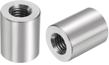 QUARKZMAN 5pz M8 Rotondo Connettore Dadi 304 Acciaio Inox Dado Accoppiatore 20mm/0,79 Lunghezza Manicotto Asta Barra Perno Dado per Staffa M8x20x16mm