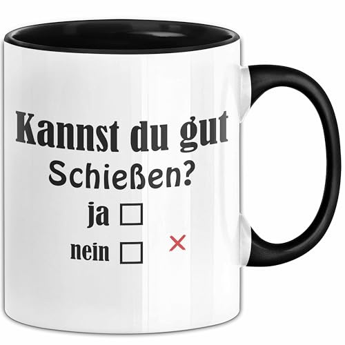 Schießsport Witz Sportschütze Tasse Bogenschießen Geschenk (Schwarz)