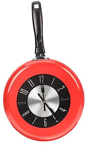 ULDIGI Nordic Creative Metal Pan Clock Frying Pan Wall Clock for Kitchen Decor for Reception