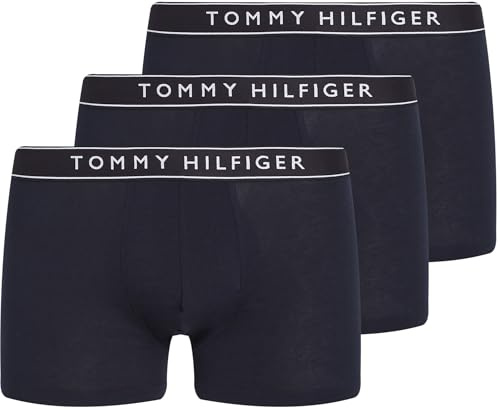 Tommy Hilfiger Men’s 3 Pack Trunks with Logo Waistband, Blue (Des Sky/Des Sky/Des Sky), XXL