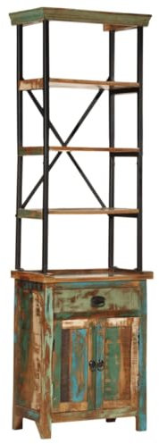vidaXL Schrank, 55x30x180 cm, recyceltes Massivholz