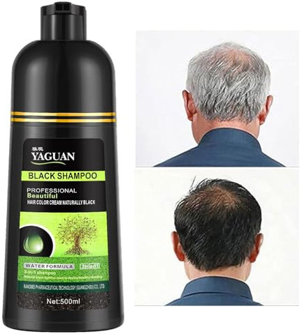 Shampoo Colorante Per Capelli Neri Per Uomini E Donne,Shampoo Colore A Lunga Durata Alle Erbe Da 500 Ml | Formula All'acqua Come Shampoo Colorante Ad Azione Per Capelli Grigi, Shampoo Colorante Per Ca
