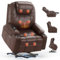 BareTay Recliner Armchair Lift Chair For the Elderly, Power Recliner Chair with Massage & Heat, Extended Footrest, Type C+USB Ports, 2 Cup Holders, Dual Side Pockets Reclining Chairs Lounge Sofa