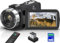 Videocámara de video 8K, cámara de vlogging de visión nocturna IR de 64 MP, zoom 18X, videocámara digital con pantalla táctil WiFi para YouTube con tarjeta SD de 32G, control remoto, micrófono, base