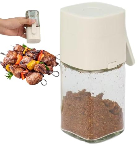 Salzstreuer Aus Glas – Salz- Und Gewürzflasche Für Die Küche, Salzstreuer Aus Glas Mit Deckel Im Lieferumfang Enthalten | Präzise Dosierflasche Zum Grillen, Braten Und Würzen, Eleganter Gewürzbehälter