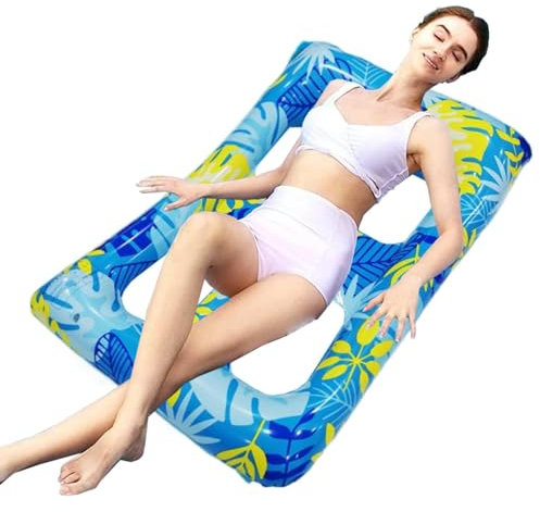 Pool Floaties für Erwachsene, aufblasbarer Lounge-Sessel, Wasser-Hängematte, Liege mit Rückenlehne, schwimmender Stuhl, für Erwachsene, für, See, Wasserspaß