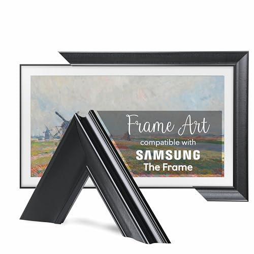 TV GUARD TV-Rahmen, TV-Rahmen kompatibel mit Samsung The Frame TV – Perfekte Passform, Keine Störungen, Art-Modus kompatibel (Modernes Schwarz, 50 Zoll)