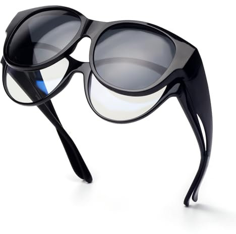 Face Shadow Polarisiert Überzieh Sonnenbrille über Normale Brille Damen UV400 Schutz, Übergroß Überbrille für Brillenträger, Ultra Leicht Fahren Angeln