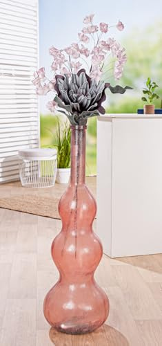 GILDE Jarrón de Cristal con Forma de Bailarines de Cristal Rosa Satinado, 100 cm de Alto, diámetro de 33 cm, decoración para el hogar, Regalo de Flores