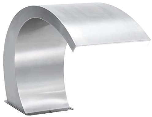 Cascata per piscina in acciaio inox con LED per laghetto da giardino, 30 x 60 x 45 cm, durevole ed elegante, perfetta per il relax all'aperto