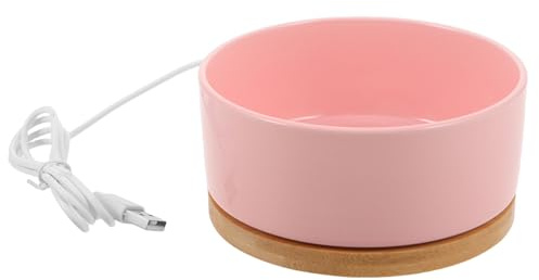 Toyvian Gamelle d'eau Chauffante avec Câble USB en Céramique pour Animaux Maintien de Température Constante et Design Moderne pour Chats et Petits Animaux à Domicile