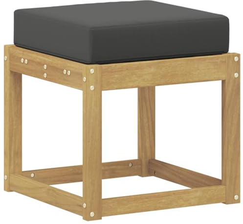vidaXL Outdoor Hocker Bank Weiß 43 x 43 x 45 cm Massivholz Akazie, Moderner Garten Lounge, Bequeme Sitzbank für die Terrasse, modulare Sofa-Anordnung, perfekte Sommerentspannung