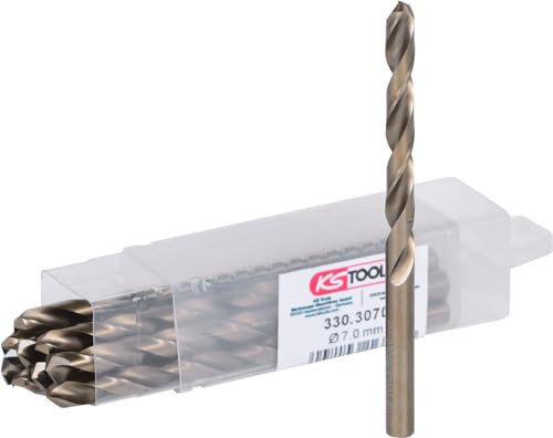 KS Tools 330.3070 Lot de 10 Forets HSS-CO au cobalt 7 mm