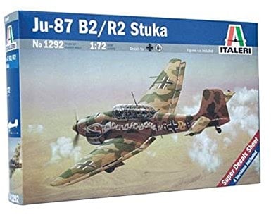 Italeri 1292 1:72 JU-87 B2 STUKA - Modellbau, Bausatz, Standmodellbau, Basteln, Hobby, Kleben, Plastikbausatz, detailgetreu