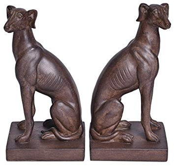 Buchstützen Hunde Windhund Art Deco Antik Elegant Set 2 St. CW043 Palazzo Exklusiv