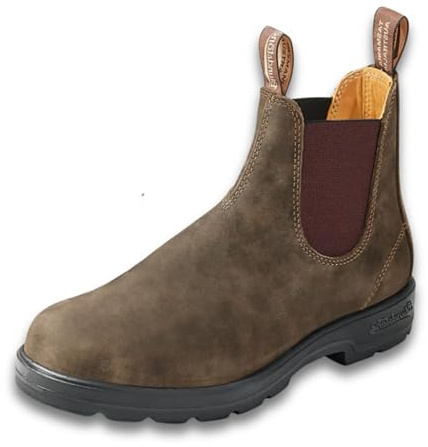 Blundstone 585 Unisex Classic Series Chelsea Boot for Men and Women with Shock Absorption and Premium Water Resistant Leather, Rustic Brown, 11 US Men / 13 US Women / 10 AU