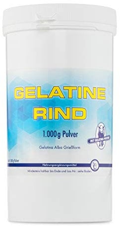 Pharma-Peter GELATINE Rind Pulver, mit 100% hochwertigem Eiweiß, 1000 g