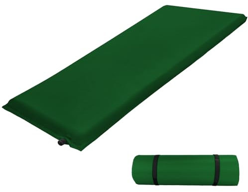 ALPIDEX Isomatte Camping 2.5 cm┃6 cm┃10 cm Dick Schaumstoff Selfinflating Matte Selbstaufblasende Outdoor Thermomatte Robust Isolierend, Farbe:grün, Maße:200 x 66 x 6.0 cm