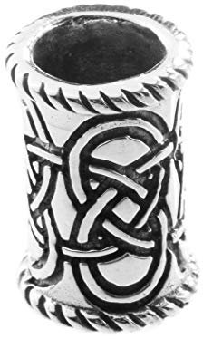Battle-Merchant Bartperle lang/Dreadlockperle aus echtem Silber Keltisch Innendurchmesser 8mm
