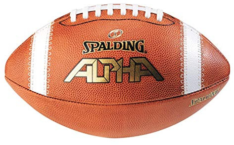 Spalding Alpha Leder-Fußball, Hellbraun/rot, volle Größe