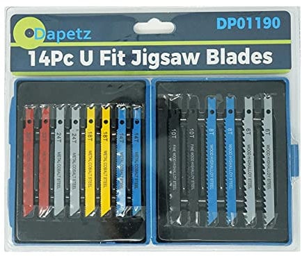 Dapetz ® Jigsaw Blades Metal Wood Jigsaw Blades Set for Cutting Metal Wood Jig Saw Blades Compatible with Bosch Dewalt Makita Milwaukee etc, 6T, 8T, 10T, 14T, 18T, 24T, 32T 14Pcs