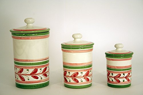 Set 3 barattoli in ceramica di Caltagirone