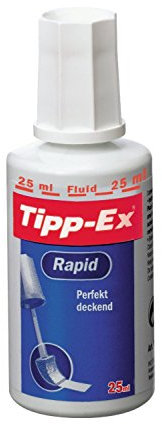 5er Sparpack Tipp-Ex 8119143 Korrekturfluid Rapid (Flasche 25ml) weiß
