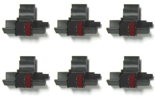 Casio Hr-100tm Casio Hr-150tm Calculatrice d'encre Roller, Noir et Rouge, Compatible, Ir-40t Rouleau 6 Pack Black/Red