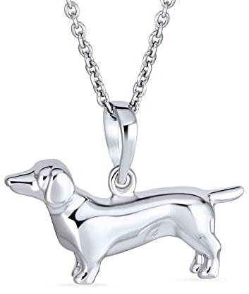 Bling Jewelry Tierliebhaber Beste Freundin Welpe Haustier Dackel Hot Dog Anhänger Halskette Für Frauen Teenager .925 Sterlingsilber