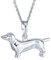 Tierliebhaber Beste Freundin Welpe Haustier Dackel Hot Dog Anhänger Halskette Für Frauen Teenager .925 Sterlingsilber