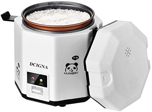 DCIGNA 1.2L Mini Rice Cooker Electric Travel Rice Cooker Small Removable Non-Stick Pot Keep Warm Function Suitable for 1-2 People - for Cooking Soup Rice Stews Grains & Oatmeal (White) (CFXB12-200A)