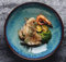 Happiness Tableware LIXUE Assiette étoile Assiette Creuse en céramique Assiette Creuse Assiette en grès Assiette à pâtes Assiette à Salade 8.5 Pouces Bleu