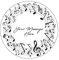 A4 Edible Decor Icing Sheet PERSONALISED Music Notes 7-8 Circle Cake Topper Decoration - Great for larger cakes