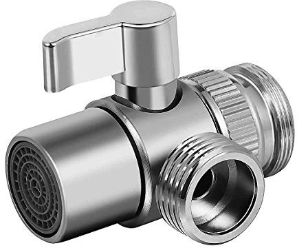Deviatore a Tre Vie in Ottone Per Rubinetto Lavandino, Valvola Deviatrice Con Maniglia a Leva Uniforme E Dado Girevole, Adattatore Per Doccia E Lavabo
