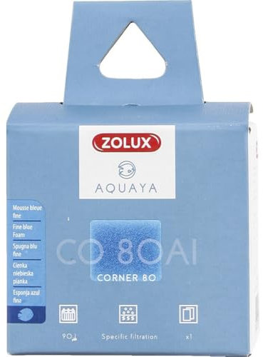 Zolux - Filtre pour Pompe Corner 80, Filtre CO 80 Al Mousse Bleue Fine x1. pour Aquarium. - ZO-330251