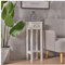 INMOZATA Telephone Table with Drawer Tall Slim Living Room End Table Side Table Corner Bedside Table White