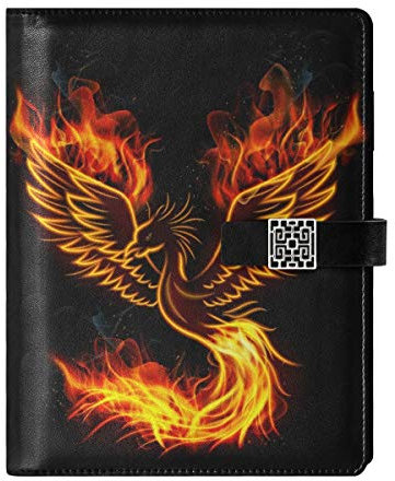 A5-Notizbuch, Tagebuch – Phoenix in Feuer, fantastischer Vogelreise, lose Blätter mit 6 Ringen, nachfüllbarer Notizblock für Terminplaner, Zeichnen, Geschäft