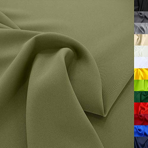 TOLKO 1m Modestoff | Dekostoff universal Stoffe zum Nähen Meterware Dekorieren | Blickdicht knitterarm | 150cm breit Bekleidungsstoffe Dekostoffe Vorhangstoffe Basteln Patchwork (Oliv)