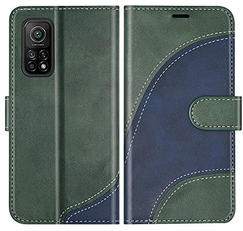 BoxTii Coque pour Xiaomi MI 10T Pro/Xiaomi MI 10T, Portefeuille Etui en Cuir PU, Magnétique Protection Housse Coque pour Xiaomi MI 10T Pro/Xiaomi MI 10T, Vert
