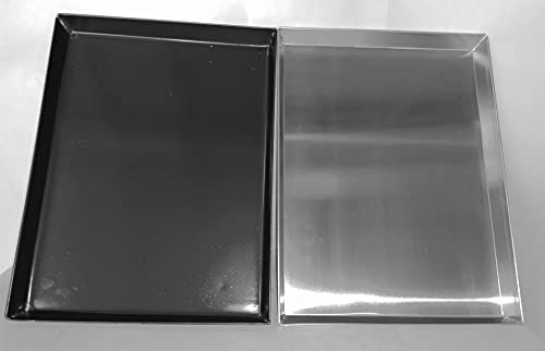 G.T. INOX TEGLIA FURBA - SET DI TEGLIE DA FORNO per pizza, focacce, torte salate, patate,... 1 teglia 40x30 blurex + 1 teglia 40x30 alluminio