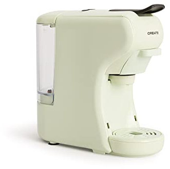 CREATE / POTTS/Kaffeemaschine für Multikapsel und gemahlenen Kaffee in Pastellgrün / 19bar, programmierbar, leicht und kompakt, 600ml-Tank, Thermoblock-Wassererhitzungssystem, 1450W