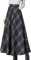 Minetom Rock Damen Lang Vintage Plaid Plaid Winterrock Warm Tartan A Linie Röcke Hohe Taille Maxi Rock Long Swing Röcke A Marine S