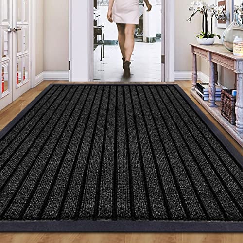 B&B Doormats, Door Mats Outdoor Indoor, Non Slip mat Entrance Rug, Indoor Floor Mat, Dirt Trapper Door Mat Outdoor Mat for patio, Multi Purpose Doormats (120 x 150 cm - Black)