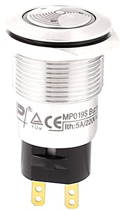 Ruilogod DC 24V 19mm Gewinde Rote LED-Blitz Alarm-Signal-Licht Metall Summer