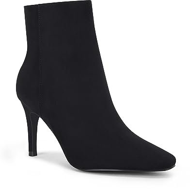 Juliet Holy Damen-Stiefeletten, spitzer Zehenbereich, seitlicher Reißverschluss, Absatz, Partykleid, Stiletto-Stiefel, schwarz, 40.5 EU
