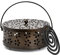 Porte Encens Classique,Support Bobine Anti-Moustique,Métal Brûleur d'Encens, Refoulement Brûleur d'Encens Charbon Poêle avec Poignée Couvercle Sécurité pour Maison, Camping, Voyages (Brun)