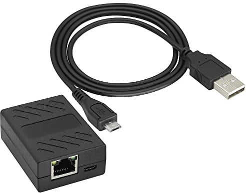 zdyCGTime RJ45-Netzwerk-Eins-zu-Zwei-Splitter-Erweiterungsnetzwerk Adapter RJ45-Splitter Anschluss mit USB-Mikro-Netzkabel (unterstützt Zwei Geräte, um gleichzeitig im Internet zu surfen) (1 Stück)