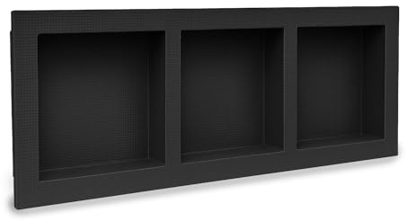 Thermopanel Waterproof Tileable Shower Niche with Flange Made of XPS Foam, Polymer Cement for Wetroom or Bathroom – Space Saving Shower Storage - 12 x 12 Inches (3 Shelves)