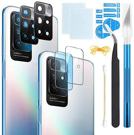 2 Stück Rückkamera Objektiv Glas Ersatz für Xiaomi Redmi 10 2021 2022 Back Rück Kamera Linse Glas Rückseite Linse Redmi 10 2021 2022 Mit Reparaturset